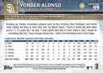 2015 Topps - Rainbow Foil #99 Yonder Alonso Back