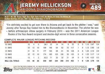2015 Topps - Rainbow Foil #489 Jeremy Hellickson Back