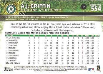2015 Topps - Rainbow Foil #554 A.J. Griffin Back