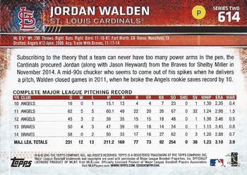 2015 Topps - Rainbow Foil #614 Jordan Walden Back