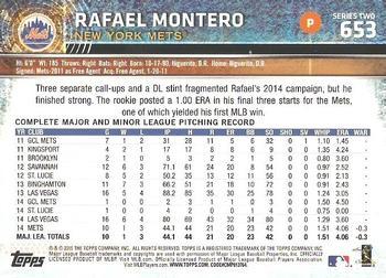 2015 Topps - Rainbow Foil #653 Rafael Montero Back
