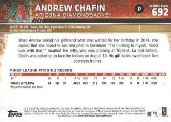 2015 Topps - Rainbow Foil #692 Andrew Chafin Back