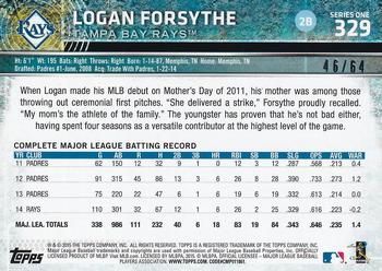 2015 Topps - Black #329 Logan Forsythe Back