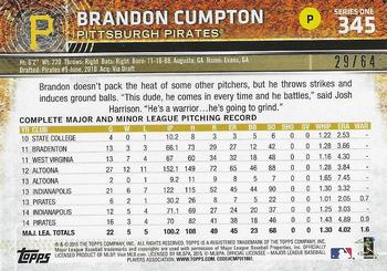 2015 Topps - Black #345 Brandon Cumpton Back