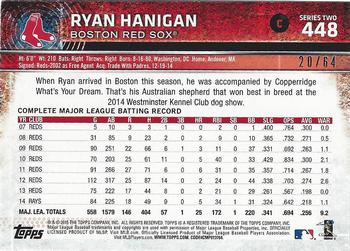 2015 Topps - Black #448 Ryan Hanigan Back