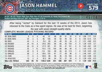2015 Topps - Black #579 Jason Hammel Back