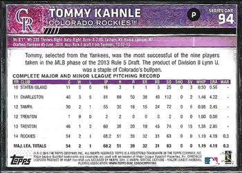 2015 Topps - Framed #94 Tommy Kahnle Back