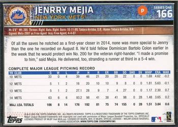 2015 Topps - Framed #166 Jenrry Mejia Back