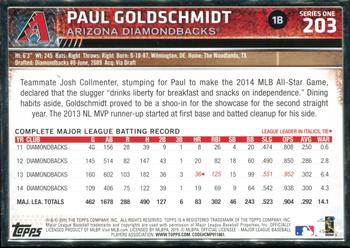 2015 Topps - Framed #203 Paul Goldschmidt Back