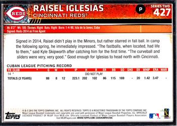 2015 Topps - Framed #427 Raisel Iglesias Back