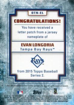 2015 Topps - Own The Name #OTN-EL Evan Longoria Back