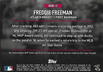 2015 Topps - Logoman Pin #MSBL-12 Freddie Freeman Back