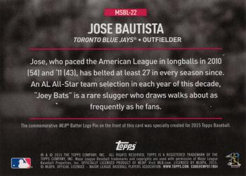 2015 Topps - Logoman Pin #MSBL-22 Jose Bautista Back