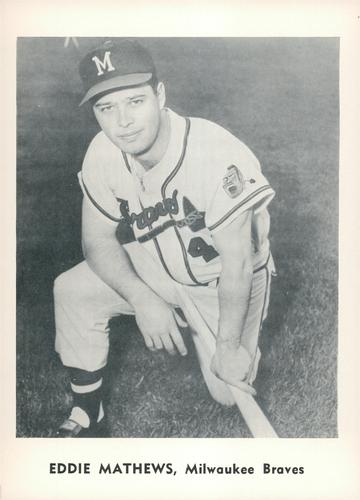 1961 Jay Publishing Milwaukee Braves Set A #NNO Eddie Mathews Front