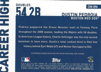 2015 Topps - Career High Relics (Series One) #CRH-DPA Dustin Pedroia Back