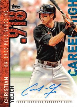 2015 Topps - Career High Autographs (Series One) #CH-CY Christian Yelich Front