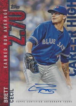 2015 Topps - Career High Autographs (Series One) #CH-BC Brett Cecil Front