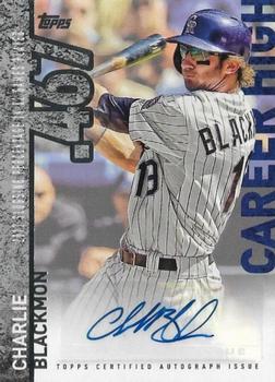 2015 Topps - Career High Autographs (Series One) #CH-CB Charlie Blackmon Front