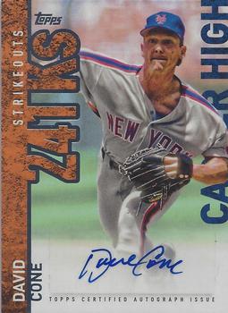 2015 Topps - Career High Autographs (Series One) #CH-DC David Cone Front
