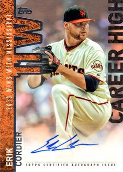 2015 Topps - Career High Autographs (Series One) #CH-EF Erik Cordier Front