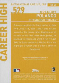 2015 Topps - Career High Autographs (Series One) #CH-GP Gregory Polanco Back