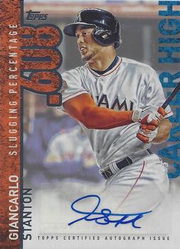 2015 Topps - Career High Autographs (Series One) #CH-GST Giancarlo Stanton Front