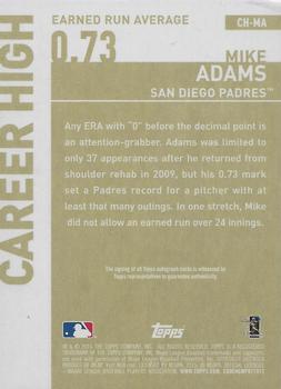 2015 Topps - Career High Autographs (Series One) #CH-MA Mike Adams Back