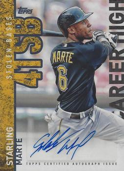 2015 Topps - Career High Autographs (Series One) #CH-SMA Starling Marte Front