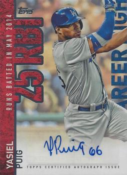 2015 Topps - Career High Autographs (Series One) #CH-YP Yasiel Puig Front