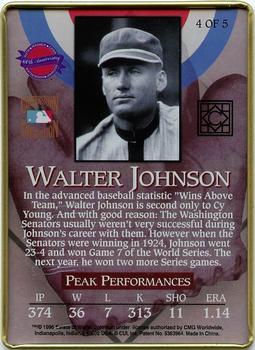 1996 Metallic Impressions The Original Hall Of Fame Electees #4 Walter Johnson Back