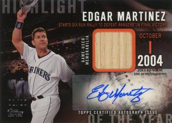 2015 Topps - Highlight of the Year Autograph Relics #HYAR-EM Edgar Martinez Front