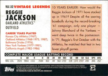 2010 Topps Update - Vintage Legends Collection #VLC-32 Reggie Jackson Back