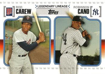 2010 Topps Update - Legendary Lineage #LL-64 Rod Carew / Robinson Cano Front