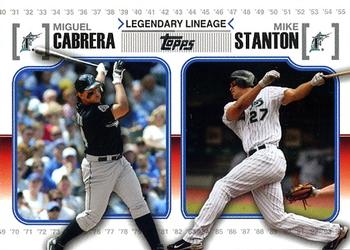 2010 Topps Update - Legendary Lineage #LL-66 Miguel Cabrera / Mike Stanton Front