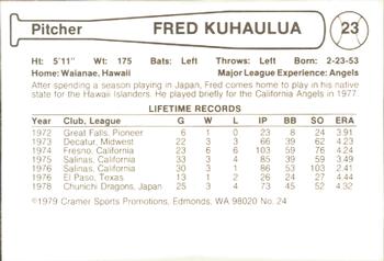 1979 Cramer Hawaii Islanders #NNO Fred Kuhaulua Back