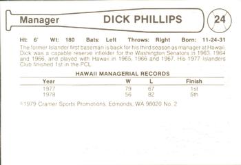 1979 Cramer Hawaii Islanders #NNO Dick Phillips Back