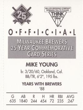 1994 Miller Brewing Milwaukee Brewers #NNO Mike Young Back