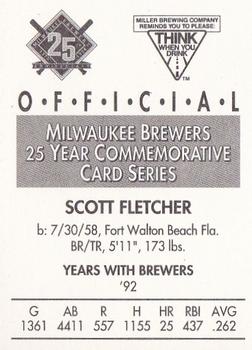 1994 Miller Brewing Milwaukee Brewers #NNO Scott Fletcher Back