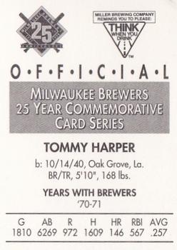 1994 Miller Brewing Milwaukee Brewers #NNO Tommy Harper Back