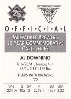 1994 Miller Brewing Milwaukee Brewers #NNO Al Downing Back