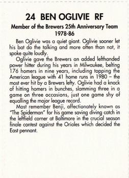1994 Miller Brewing Milwaukee Brewers #NNO Ben Oglivie Back