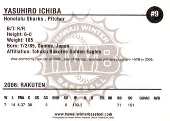 2006 HWB Honolulu Sharks #NNO Yasuhiro Ichiba Back