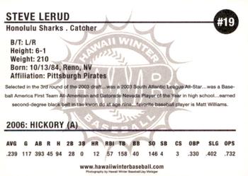 2006 HWB Honolulu Sharks #NNO Steve Lerud Back