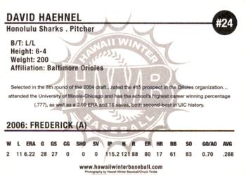 2006 HWB Honolulu Sharks #NNO David Haehnel Back