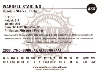2006 HWB Honolulu Sharks #NNO Wardell Starling Back