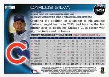 2010 Topps Update - All-Black #US-204 Carlos Silva Back