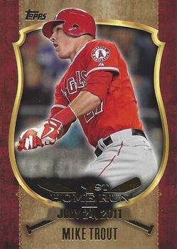 2015 Topps - First Home Run Gold (Series One) #FHR-34 Mike Trout Front