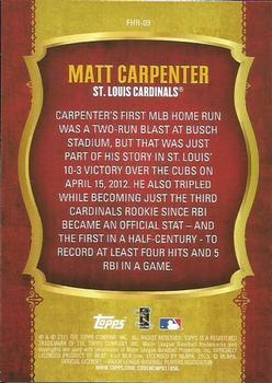 2015 Topps - First Home Run Silver (Series One) #FHR-09 Matt Carpenter Back