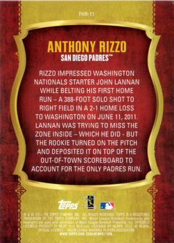 2015 Topps - First Home Run Silver (Series One) #FHR-11 Anthony Rizzo Back