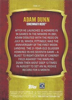 2015 Topps - First Home Run Silver (Series One) #FHR-17 Adam Dunn Back
